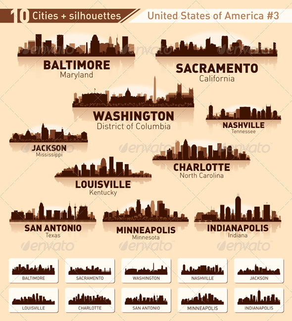 skyline city set 10 cities of usa 3 graphicriver skyline city set 10 cities of usa 3 graphicriver