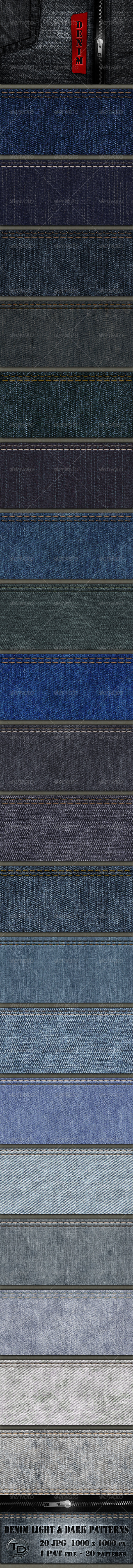 Denim Light and Dark Patterns - Miscellaneous Textures / Fills / Patterns