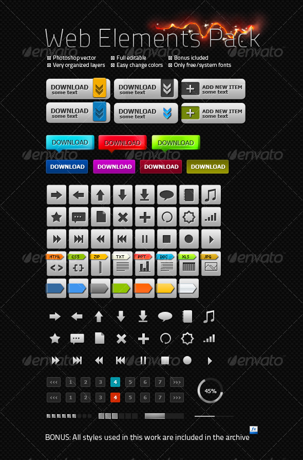 Carbon Web Elements Pack Carbon Web Elements Pack
