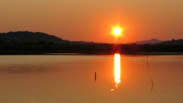 Sunset with Sun and Fishing Nets Time Lapse Sunset with Sun and Fishing Nets Time Lapse