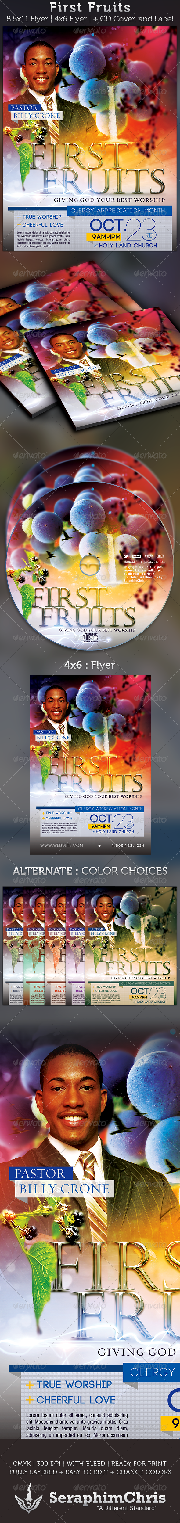 First Fruits Church Flyer and CD Cover Template First Fruits Church Flyer and CD Cover Template