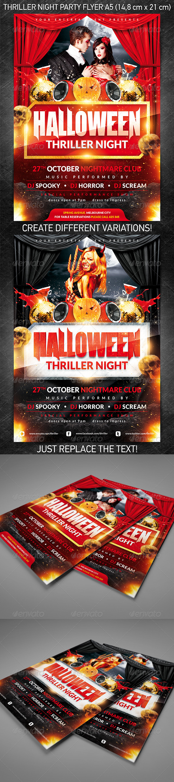 Halloween Thriller Night Party Flyer - Holidays Events