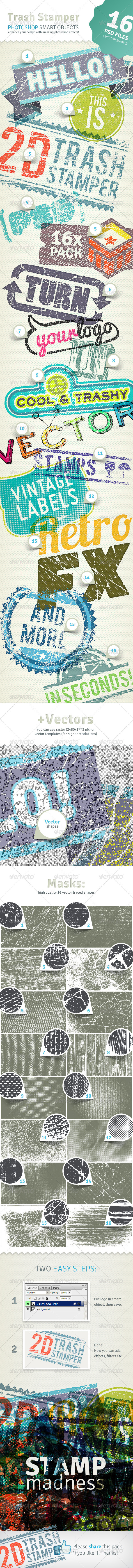 2D Trash Stamper - Photoshop Smart Objects - Miscellaneous Shapes
