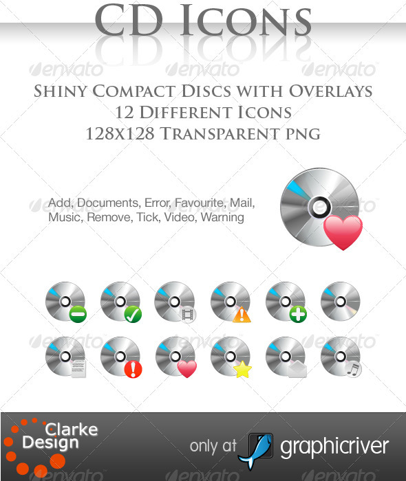 12 Compact Disc Icons 12 Compact Disc Icons