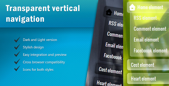 TransMenu CSS3 Vertical Navigation TransMenu CSS3 Vertical Navigation