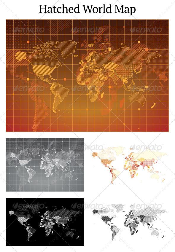 World Map With Textured Countries World Map With Textured Countries