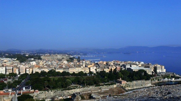 Aerial View of Corfu City with Sunlight 3