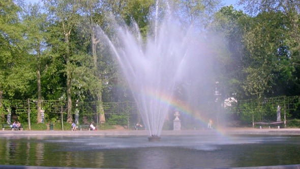 Rainbow Fountain in Park of Brussels Belgium Rainbow Fountain in Park of Brussels Belgium