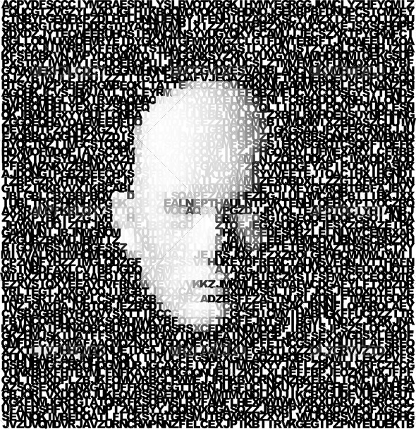 Abstract 3D Vector Face Made Of Letters Abstract 3D Vector Face Made Of Letters