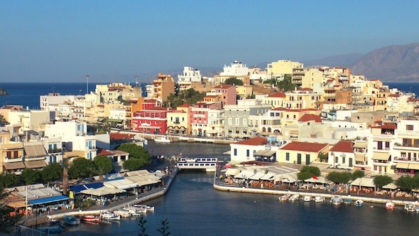 Aerial View Of Agios Nikolaos City Before Sunset 3 Aerial View Of Agios Nikolaos City Before Sunset 3