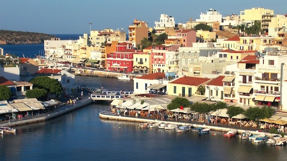 Aerial View Of Agios Nikolaos City Before Sunset 4 Aerial View Of Agios Nikolaos City Before Sunset 4