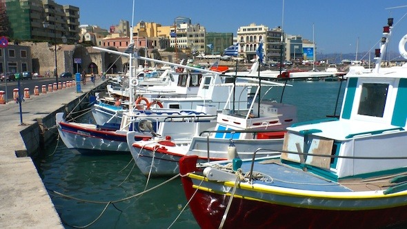 Boats in Harbor Heraklion Crete Boats in Harbor Heraklion Crete