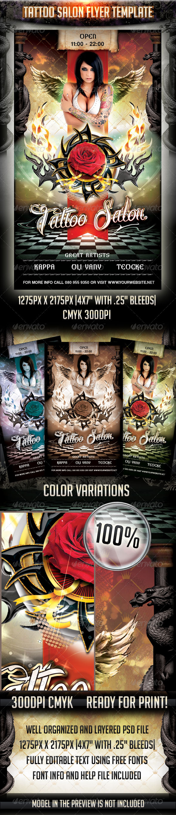 Tattoo Salon Flyer Template Tattoo Salon Flyer Template