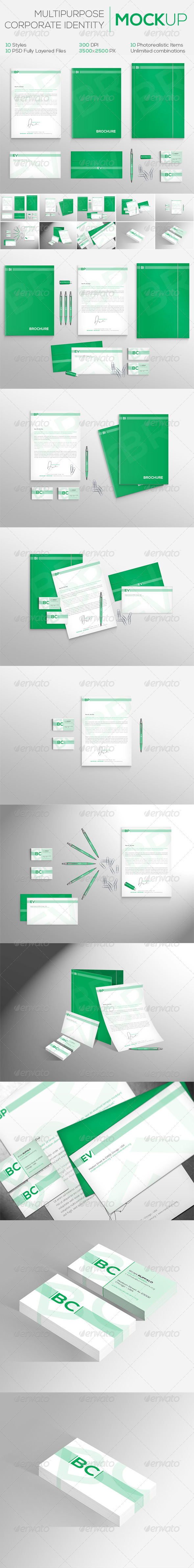 Multipurpose Corporate Identity MockUp 10 Styles Multipurpose Corporate Identity MockUp 10 Styles