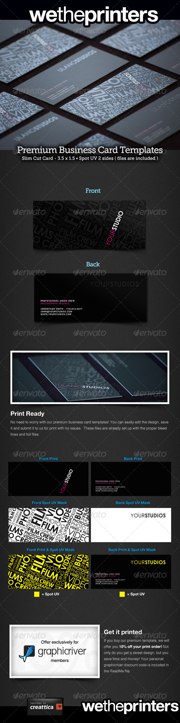 Slim Cut Spot UV Business Card Slim Cut Spot UV Business Card