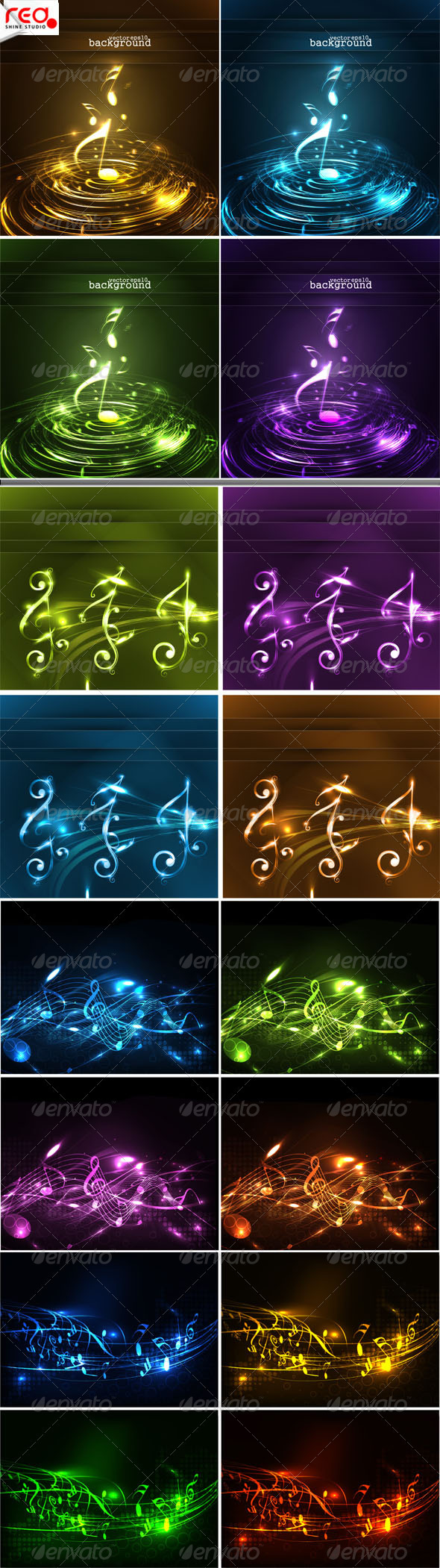 Collection Of Colorful Music Note - Decorative Symbols Decorative