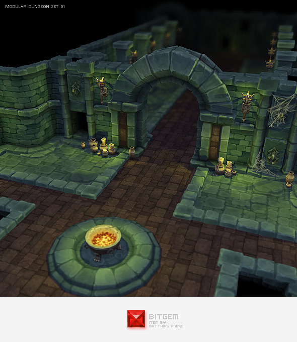 Low Poly Modular Dungeon Starter Set Low Poly Modular Dungeon Starter Set