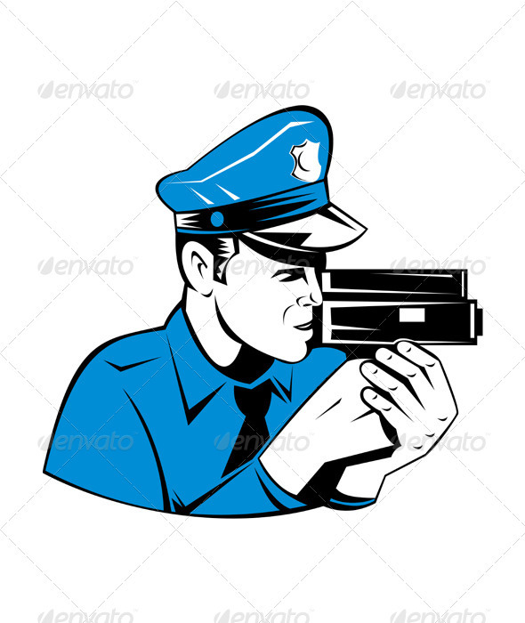 Policeman Police Officer Speed Camera Policeman Police Officer Speed Camera