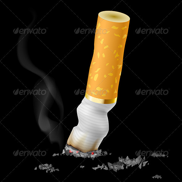 Realistic cigarette butt Realistic cigarette butt