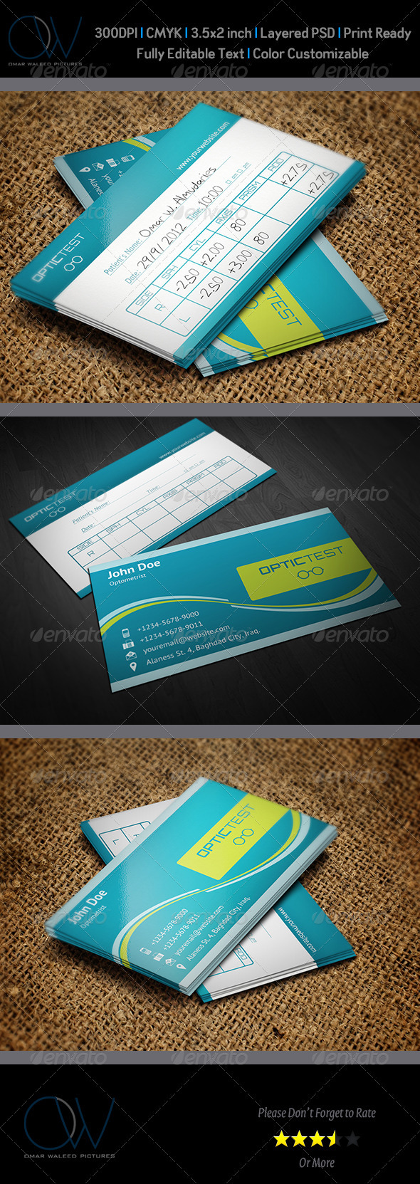 Optometrist with Test Table Business Card Optometrist with Test Table Business Card