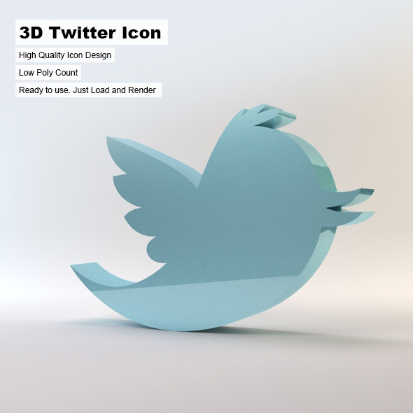 3D Twitter Icon 3D Twitter Icon
