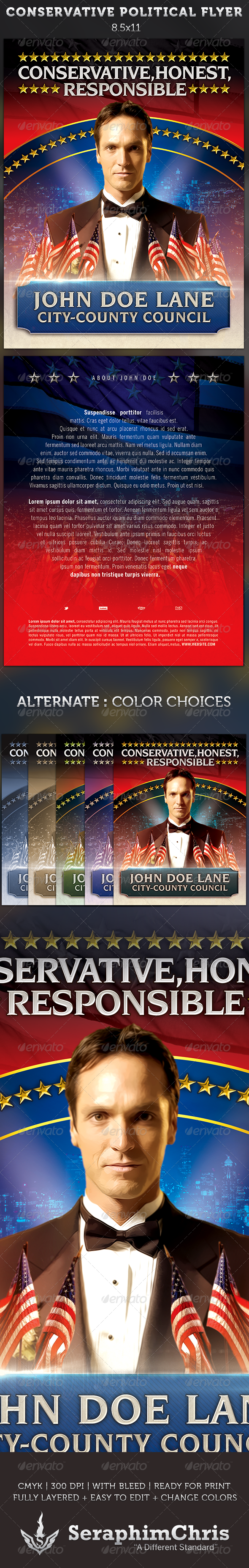 Conservative Political Flyer Template - Corporate Flyers