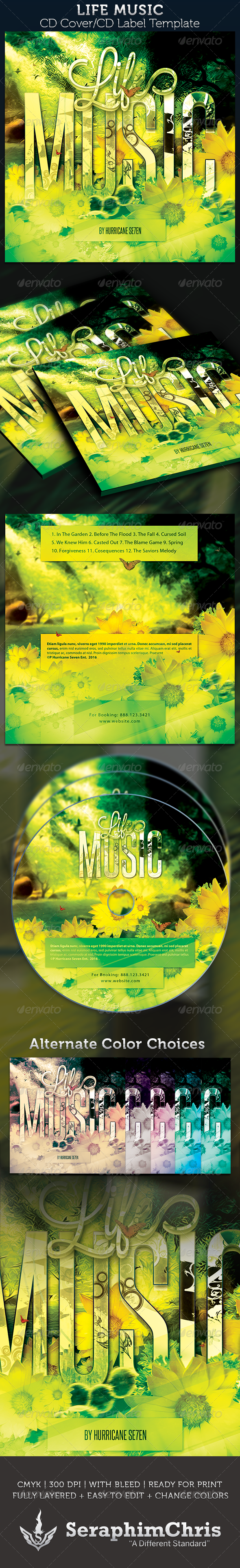 Life Music CD Cover Artwork Template Life Music CD Cover Artwork Template