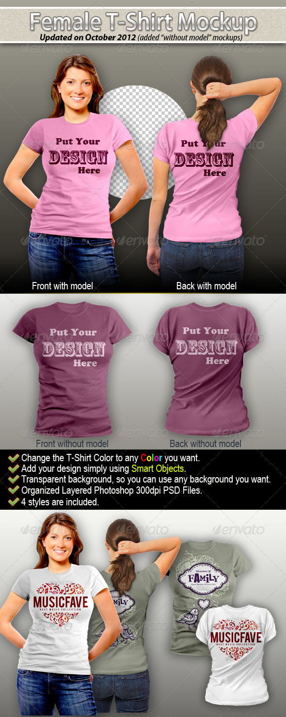 Female T-Shirt Mock-Up - T-shirts Apparel