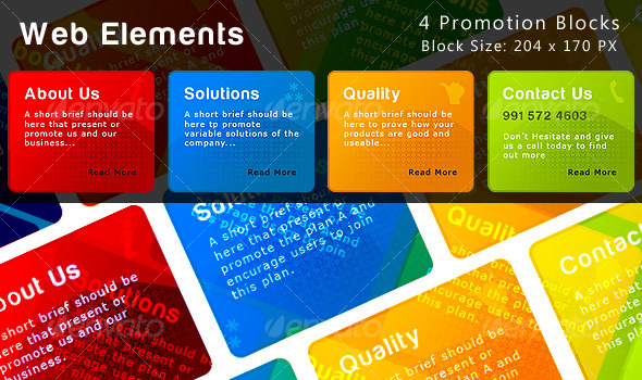 4 promoting colored blocks for web and presentatio 4 promoting colored blocks for web and presentatio