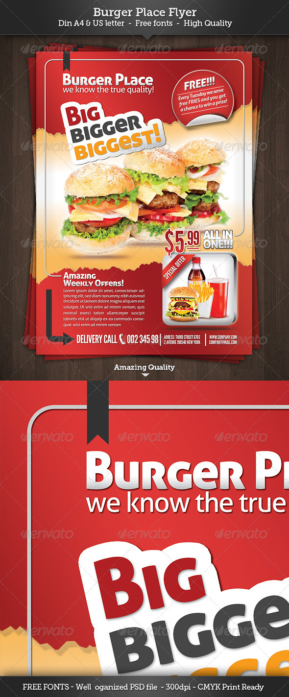 Burger Place - Fast Food Flyer