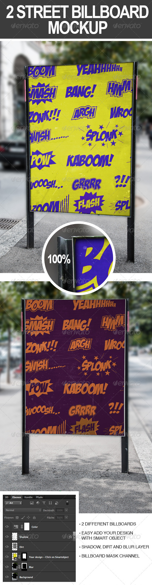 2 Street Billboard Mockups