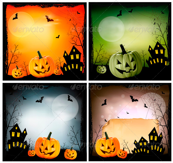 Four Halloween backgrounds