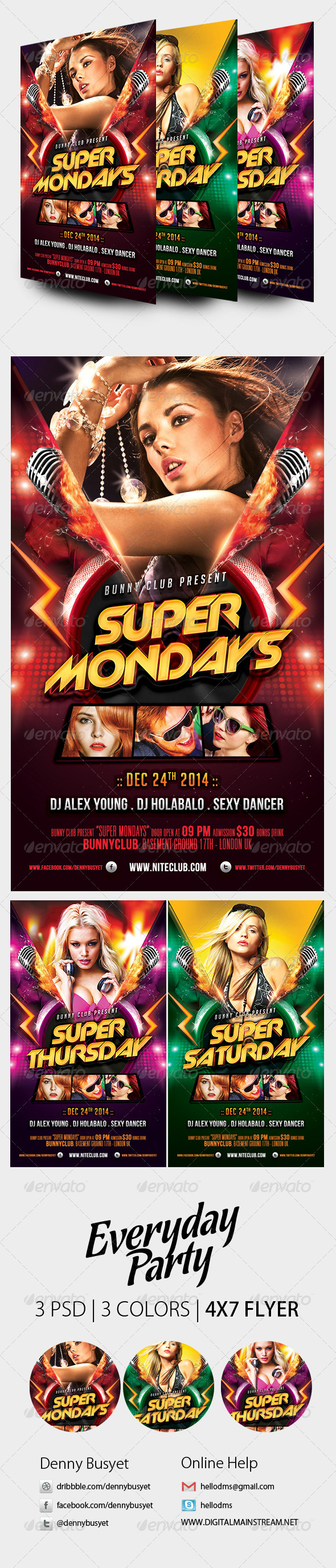 Everyday Party Nightclub Psd Flyer Template - Events Flyers