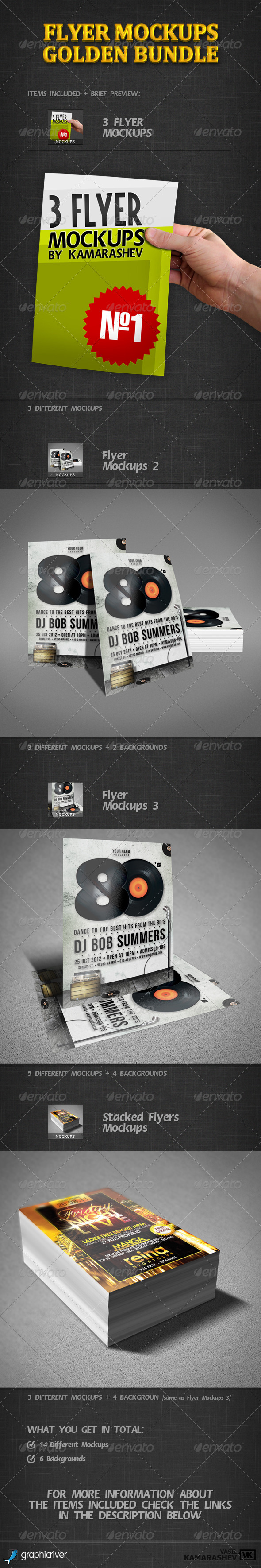 Flyer Mockups Golden Bundle Flyer Mockups Golden Bundle