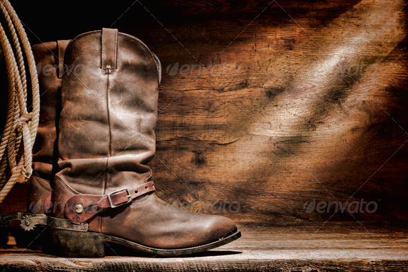 American West Rodeo Cowboy Boots and Western Spurs