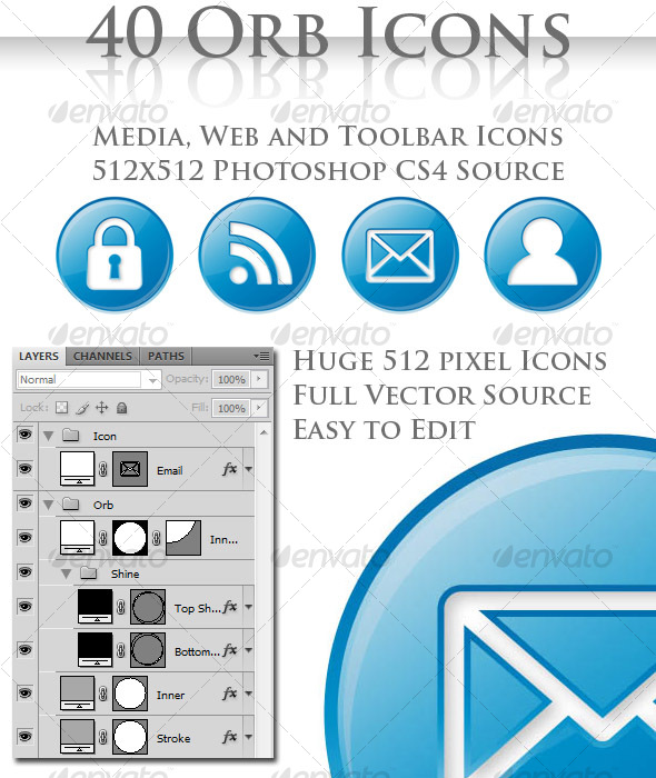 40 High Quality Photoshop Icons 40 High Quality Photoshop Icons