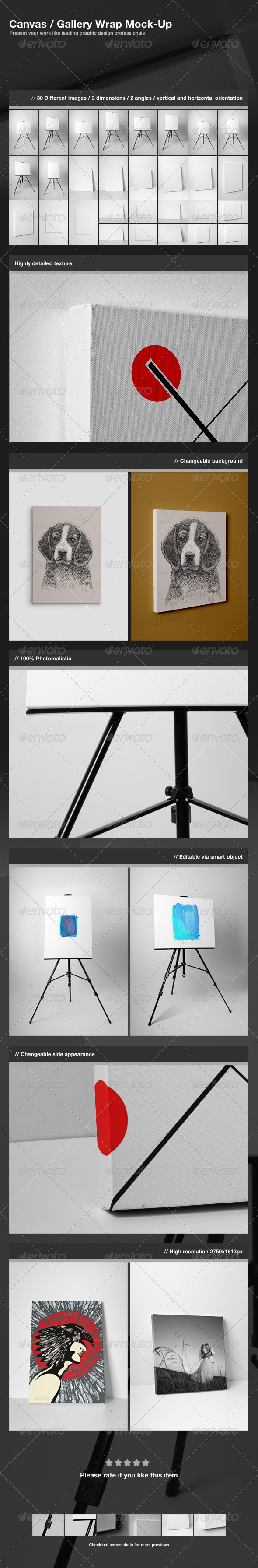 Canvas Gallery Wrap Mock-Up Canvas Gallery Wrap Mock-Up