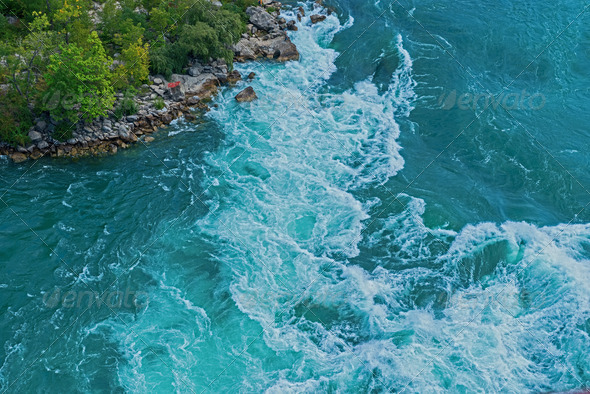 Niagara River rapids below falls