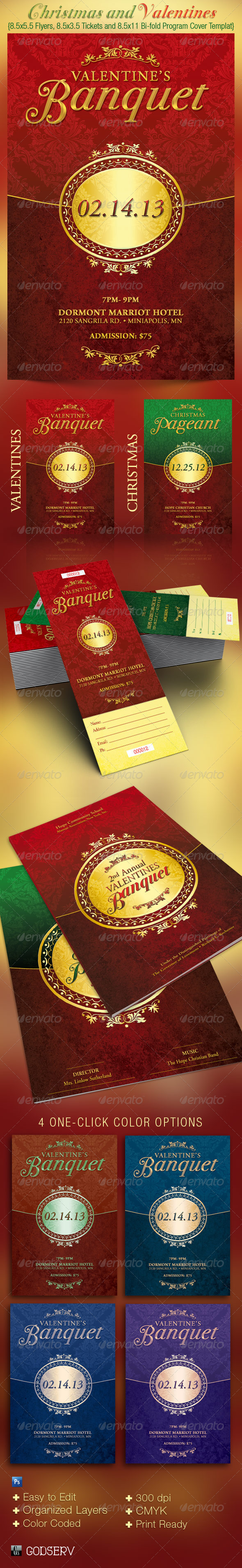 Christmas and Valentines Event Templates - Holidays Events