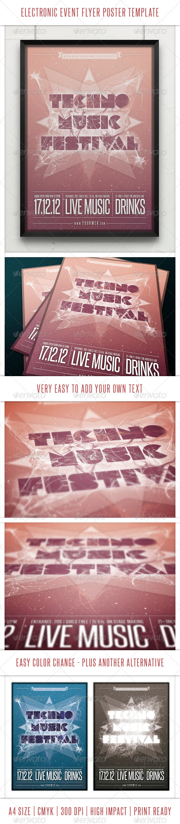 Electronic Event Flyer Poster Template Electronic Event Flyer Poster Template