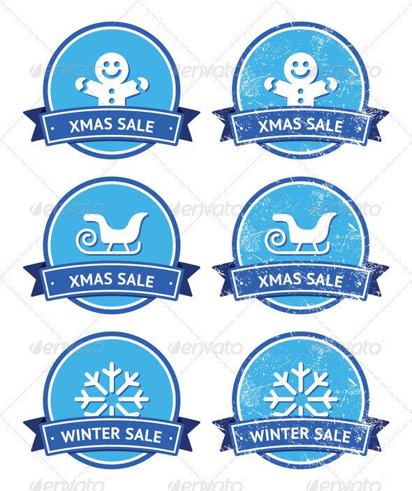 Christmas and winter sale retro labels Christmas and winter sale retro labels