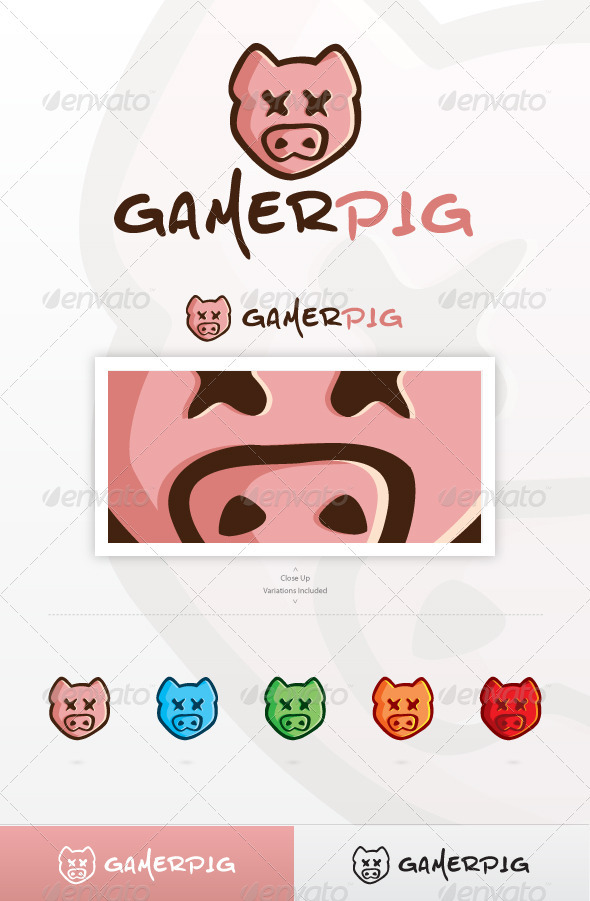Gamer Pig Logo - Animals Logo Templates