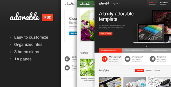 Adorable - Multipurpose PSD template