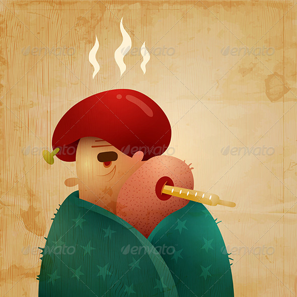 Man Caught A Cold And Chills His Fever Man Caught A Cold And Chills His Fever