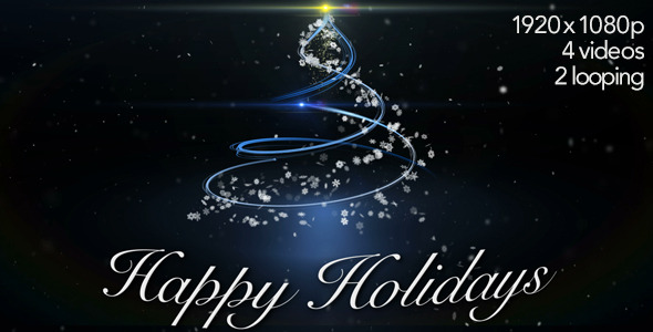 Happy Holidays Greetings by Tree - 4 Video Styles by 