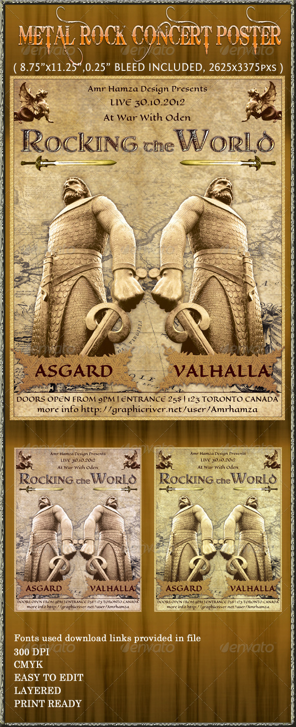 Metal Rock Concert Poster Flyer - Concerts Events