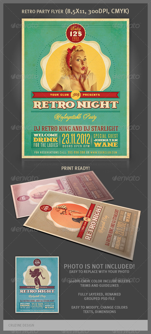 Retro Party Flyer Template