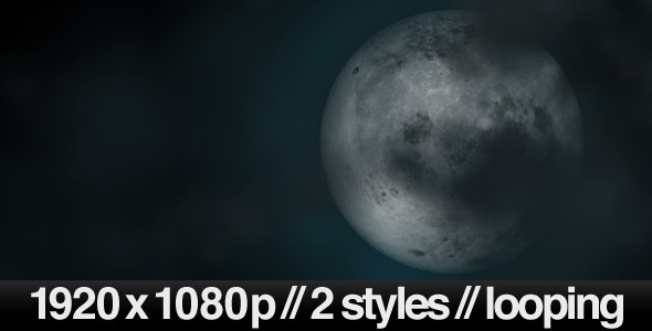 Full Moon Under Cloudy Sky 2 Styles Looping Full Moon Under Cloudy Sky 2 Styles Looping