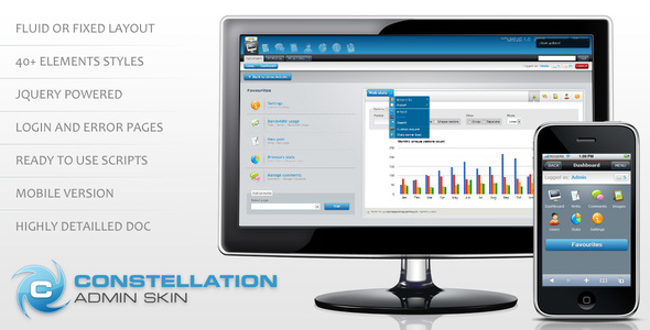 Constellation complete admin skin - ThemeForest Item for Sale