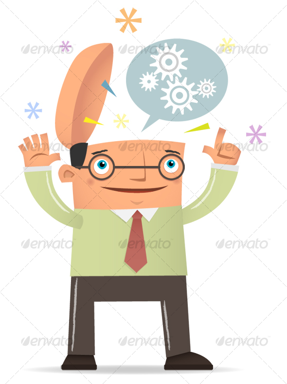 Man Thinking With Open Head Man Thinking With Open Head